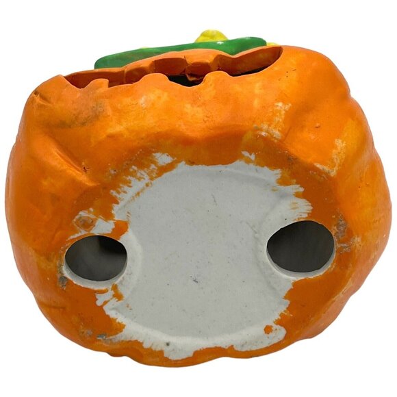 Ceramic Halloween Mardi Gras Jester Pumpkin Jack-O-Lantern Tea Light Holder - Picture 5 of 7